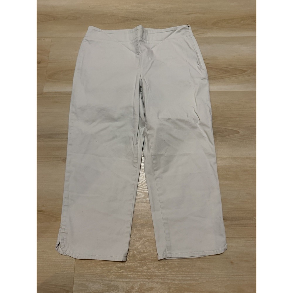 Talbots Petites Signature Khaki Capri Pants Size 8P Heritage Side Zip